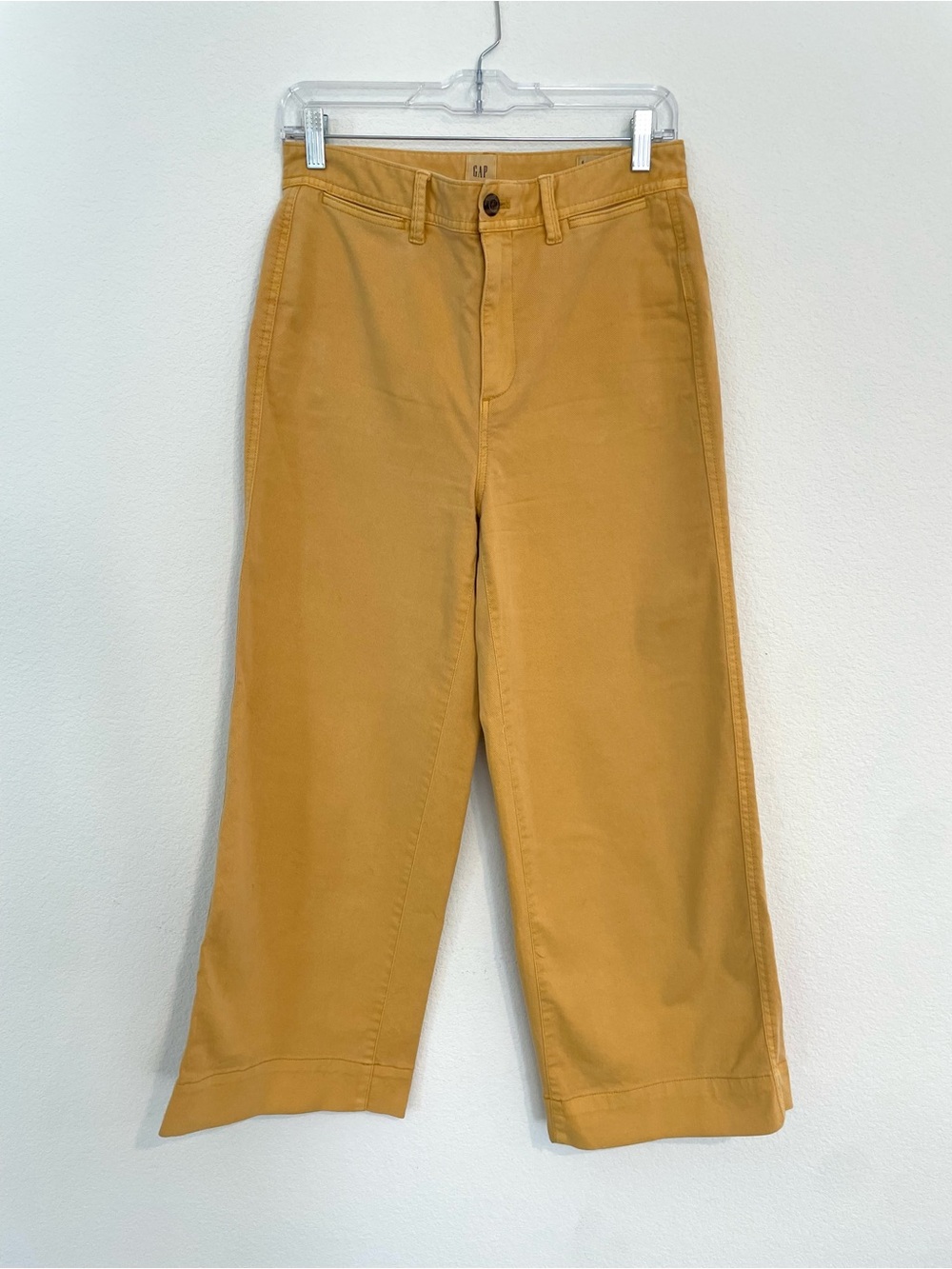 GAP High Rise Wide Leg Crop Mustard Jeans